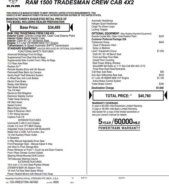 used 2019 Ram 1500 car, priced at $26,000