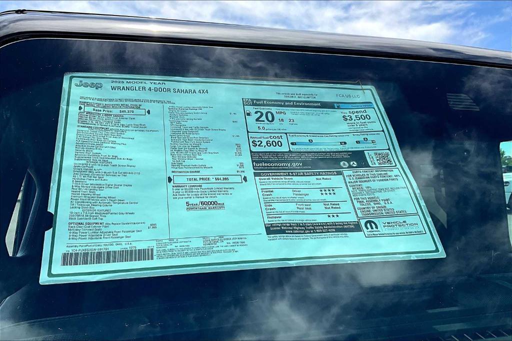 new 2025 Jeep Wrangler car, priced at $64,395