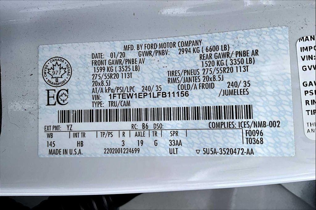 used 2020 Ford F-150 car, priced at $36,788