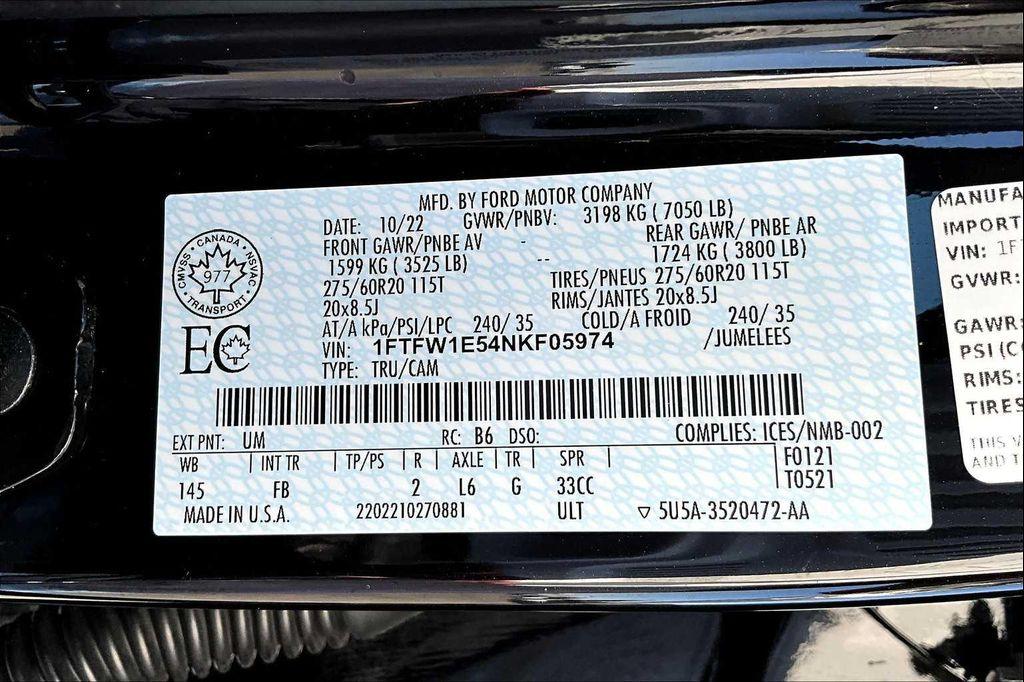 used 2022 Ford F-150 car, priced at $39,688