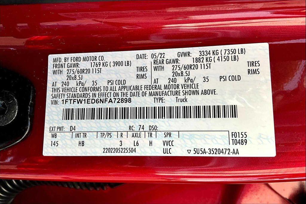 used 2022 Ford F-150 car, priced at $45,788