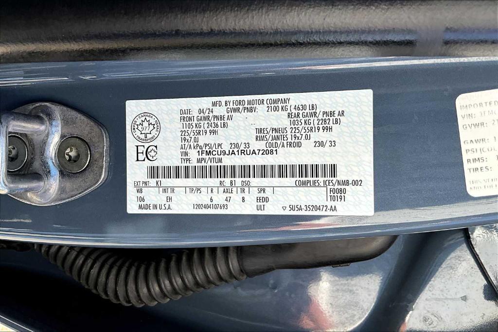 used 2024 Ford Escape car, priced at $33,999