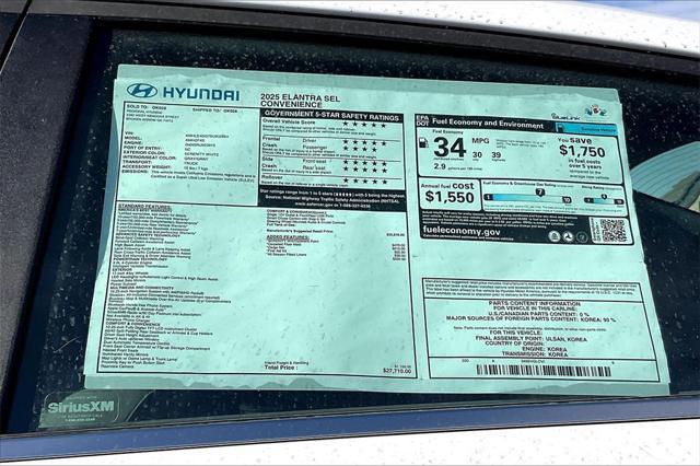 new 2025 Hyundai Elantra car, priced at $24,797