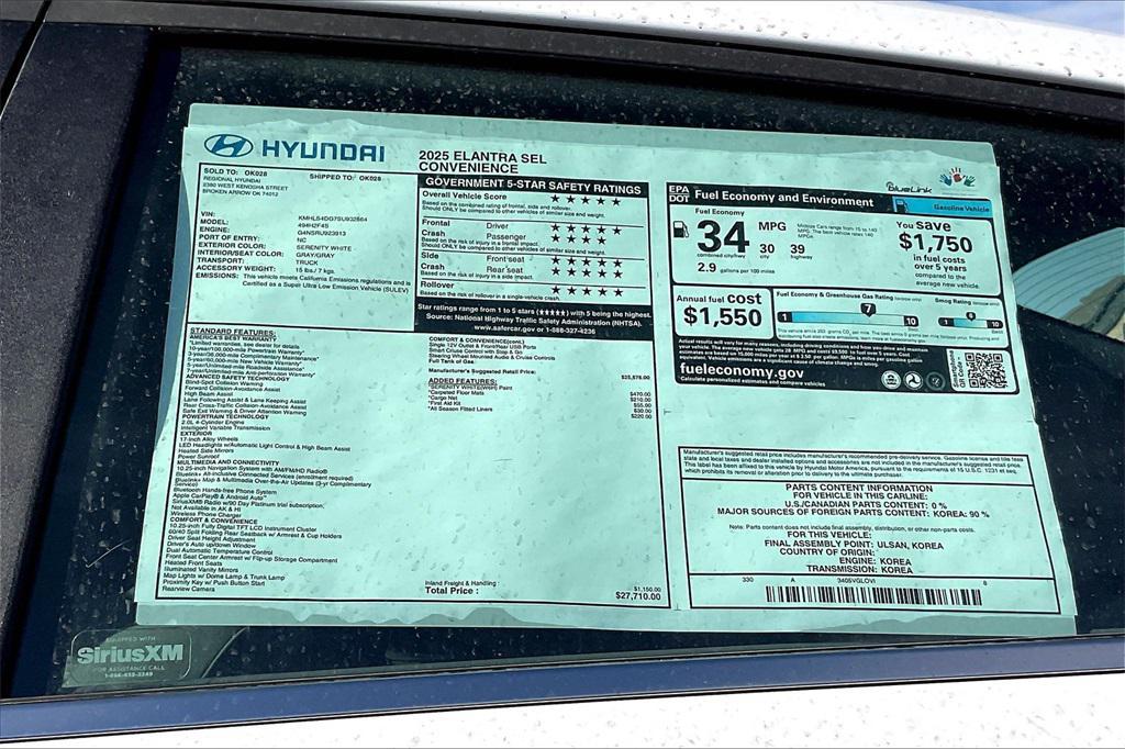 new 2025 Hyundai Elantra car, priced at $25,357