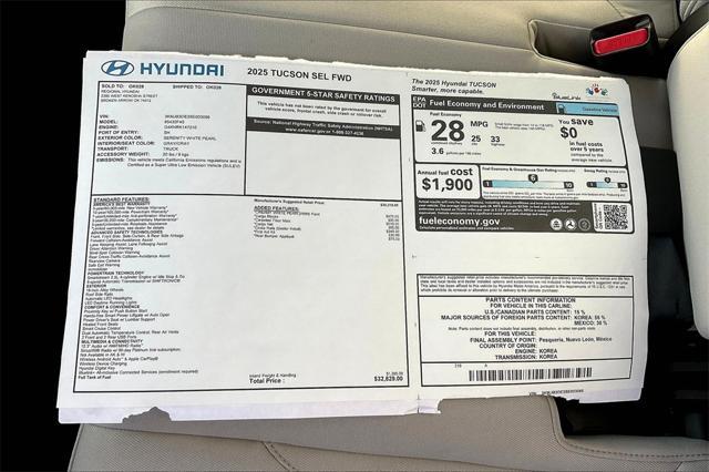 new 2025 Hyundai Tucson car, priced at $29,109