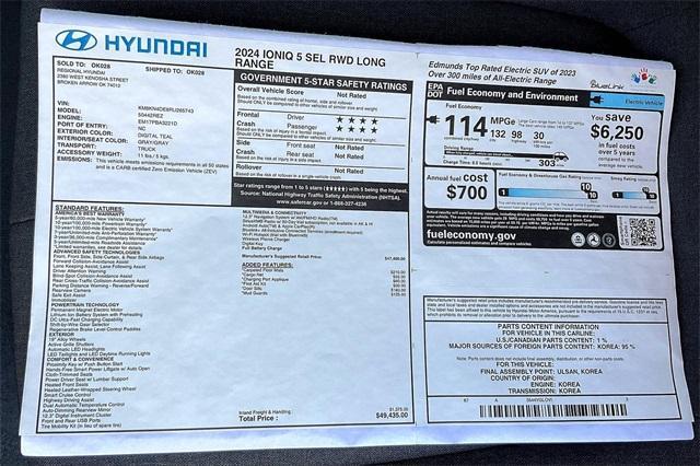 new 2024 Hyundai IONIQ 5 car, priced at $41,914