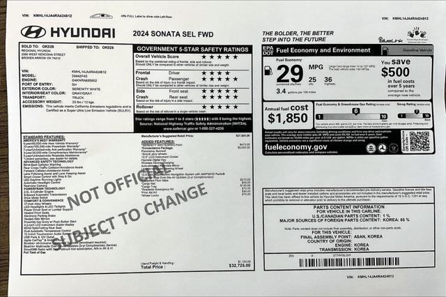used 2024 Hyundai Sonata car, priced at $25,011