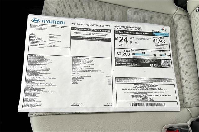 new 2024 Hyundai Santa Fe car, priced at $43,050