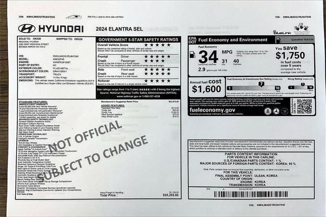 used 2024 Hyundai Elantra car, priced at $22,511