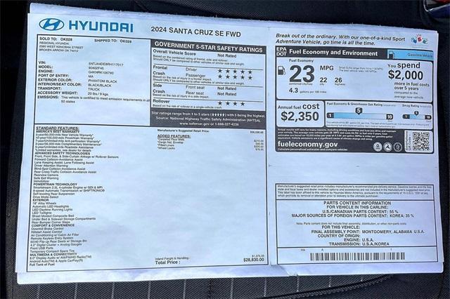 new 2024 Hyundai Santa Cruz car, priced at $26,591
