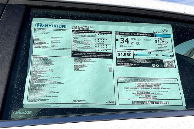 new 2025 Hyundai Elantra car, priced at $26,607