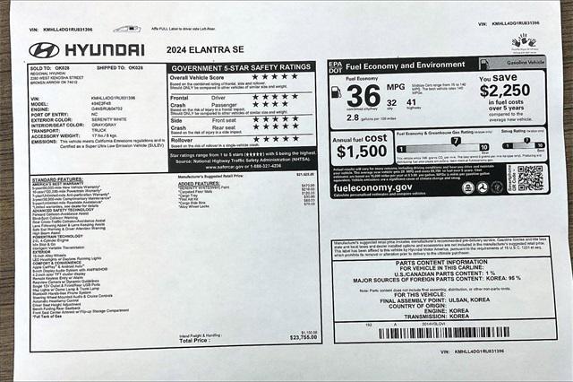 used 2024 Hyundai Elantra car, priced at $20,911