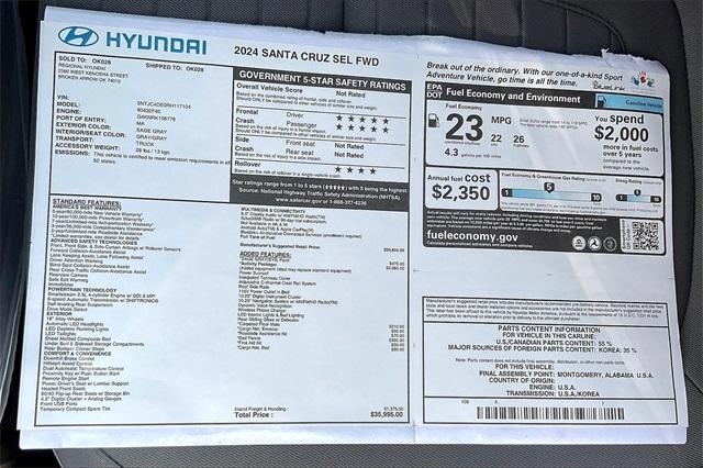 new 2024 Hyundai Santa Cruz car, priced at $33,040