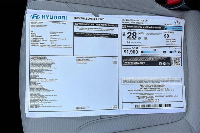 new 2025 Hyundai Tucson car, priced at $31,838