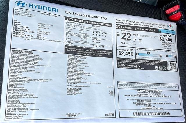 new 2024 Hyundai Santa Cruz car, priced at $36,378