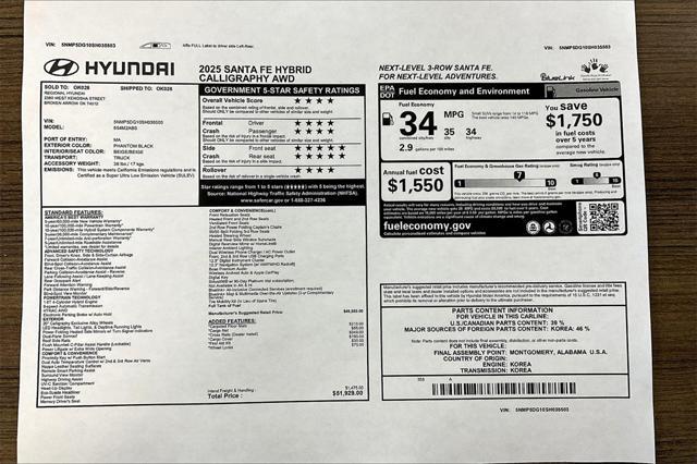 new 2025 Hyundai SANTA FE HEV car, priced at $44,924