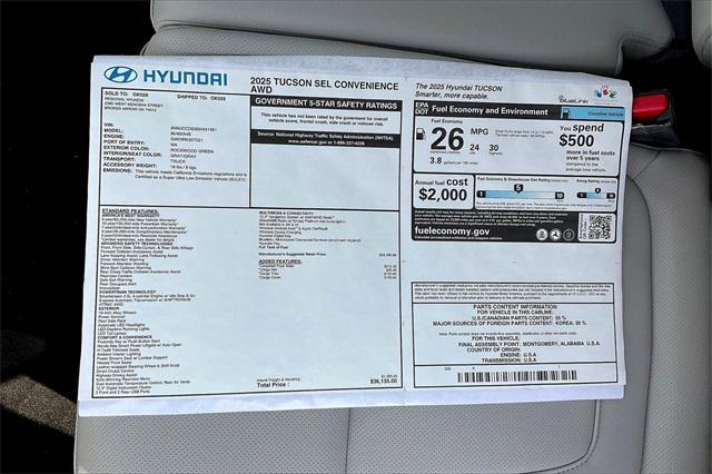 new 2025 Hyundai Tucson car, priced at $34,148