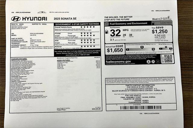 used 2025 Hyundai Sonata car, priced at $24,911