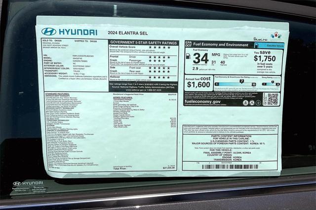 used 2024 Hyundai Elantra car, priced at $21,511