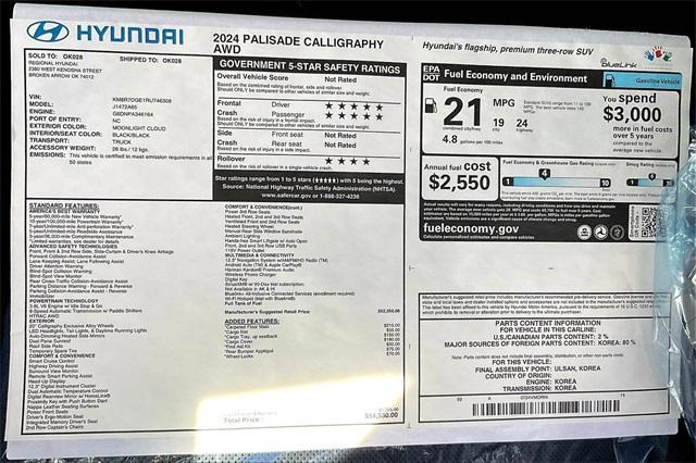 new 2024 Hyundai Palisade car, priced at $52,078