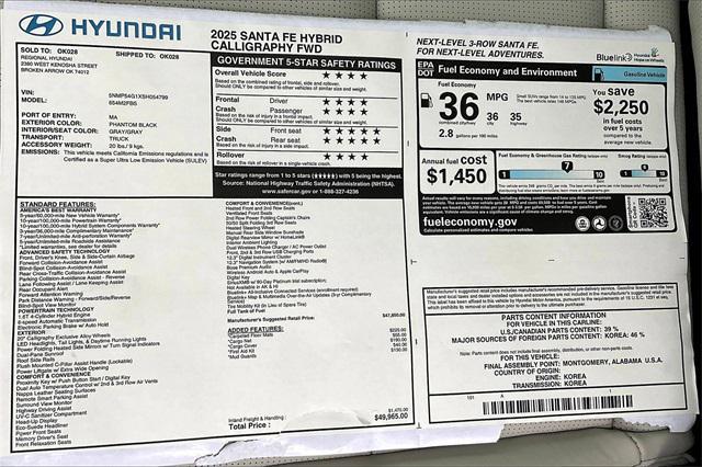 new 2025 Hyundai SANTA FE HEV car, priced at $44,826