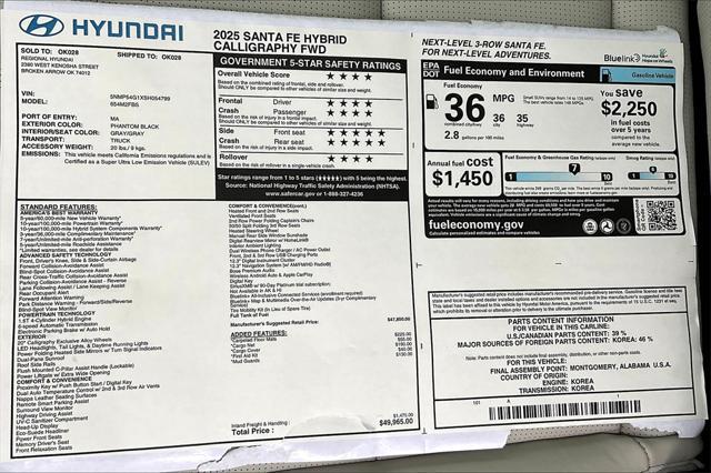 new 2025 Hyundai SANTA FE HEV car, priced at $43,092