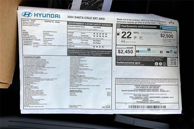 new 2024 Hyundai Santa Cruz car, priced at $34,145