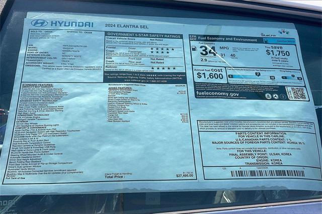 used 2024 Hyundai Elantra car, priced at $22,311