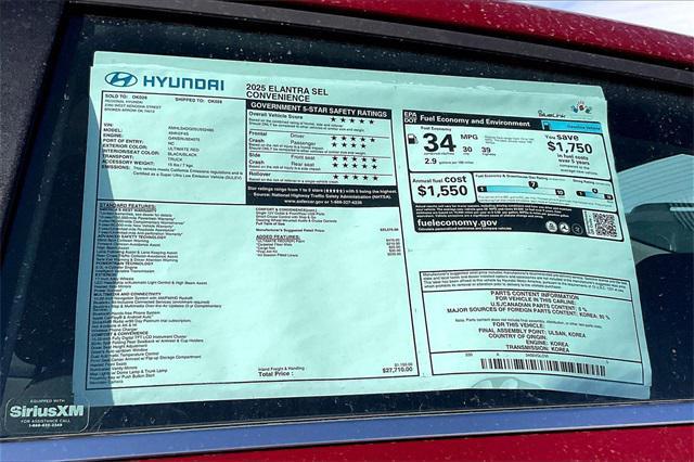 new 2025 Hyundai Elantra car, priced at $26,607