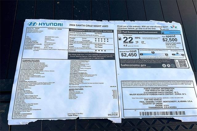 new 2024 Hyundai Santa Cruz car, priced at $36,387