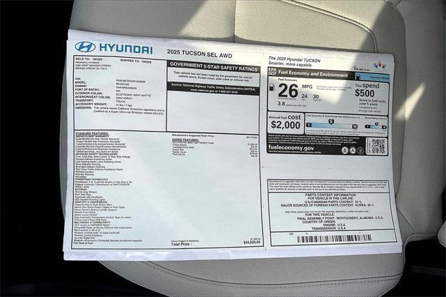 new 2025 Hyundai Tucson car, priced at $32,201