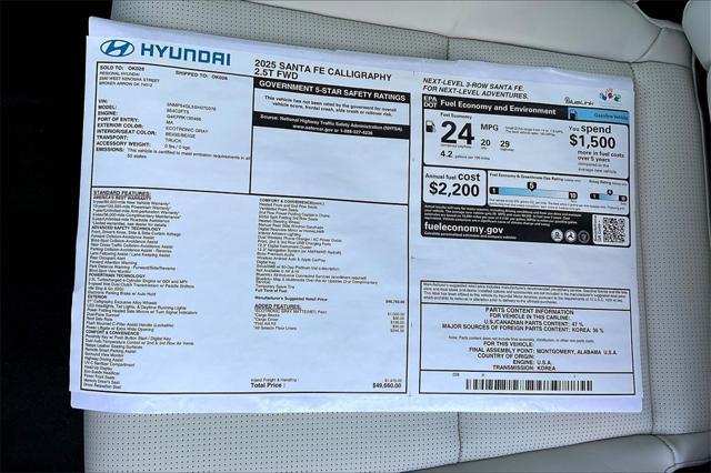 new 2025 Hyundai Santa Fe car, priced at $42,808