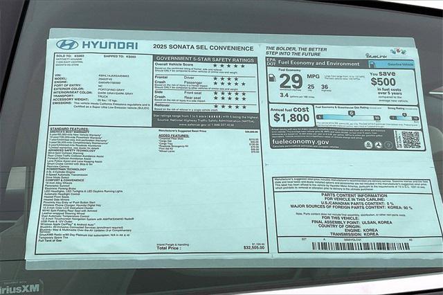 new 2025 Hyundai Sonata car, priced at $32,505