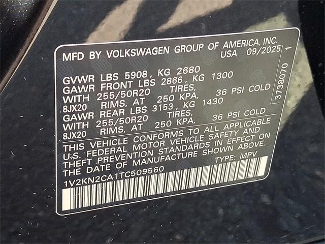 new 2026 Volkswagen Atlas car, priced at $49,380