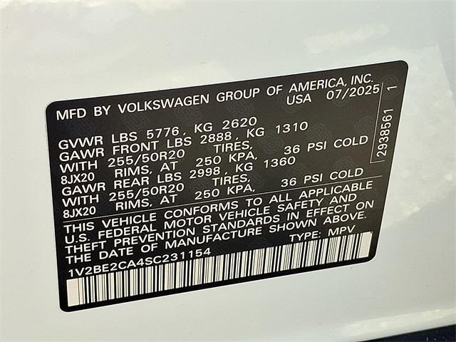 new 2025 Volkswagen Atlas Cross Sport car, priced at $50,806