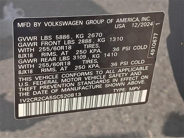 new 2025 Volkswagen Atlas car, priced at $50,041