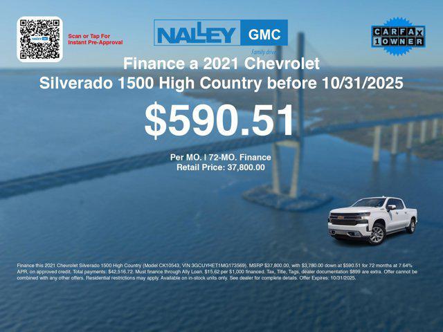 used 2021 Chevrolet Silverado 1500 car, priced at $37,800