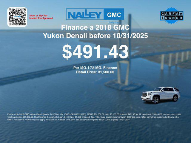 used 2018 GMC Yukon car, priced at $30,095