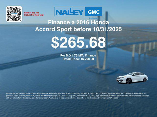 used 2016 Honda Accord car, priced at $16,000