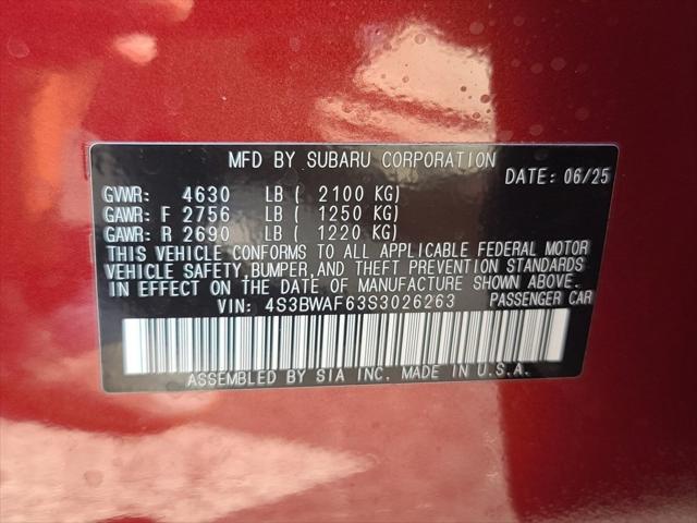 new 2025 Subaru Legacy car, priced at $31,562