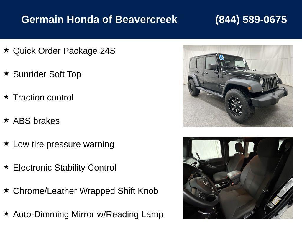 used 2015 Jeep Wrangler Unlimited car, priced at $23,973