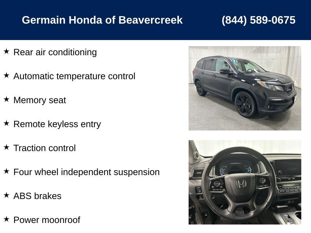 used 2022 Honda Pilot car, priced at $31,250