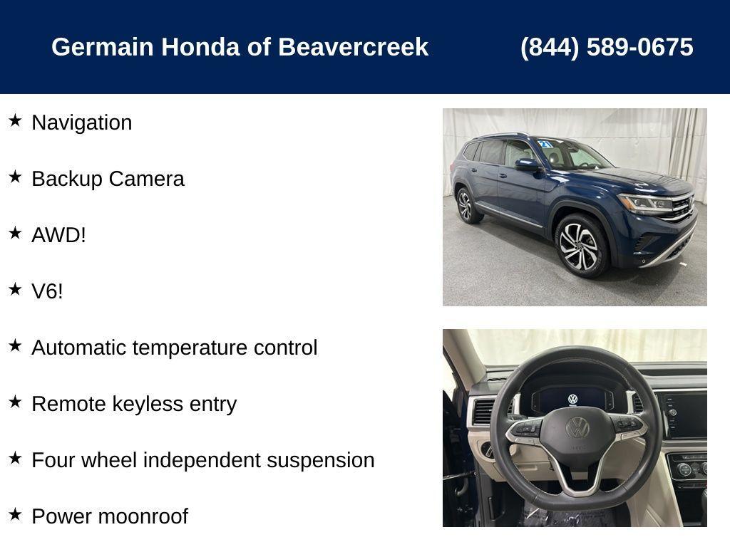 used 2021 Volkswagen Atlas car, priced at $22,971
