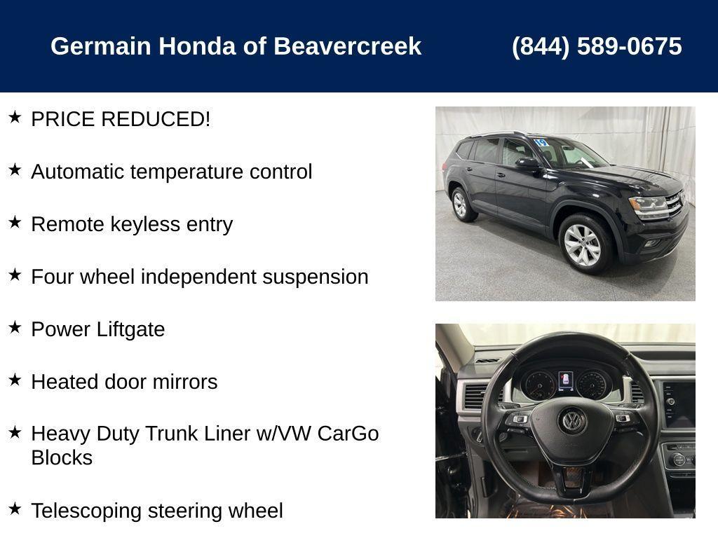 used 2019 Volkswagen Atlas car, priced at $17,332