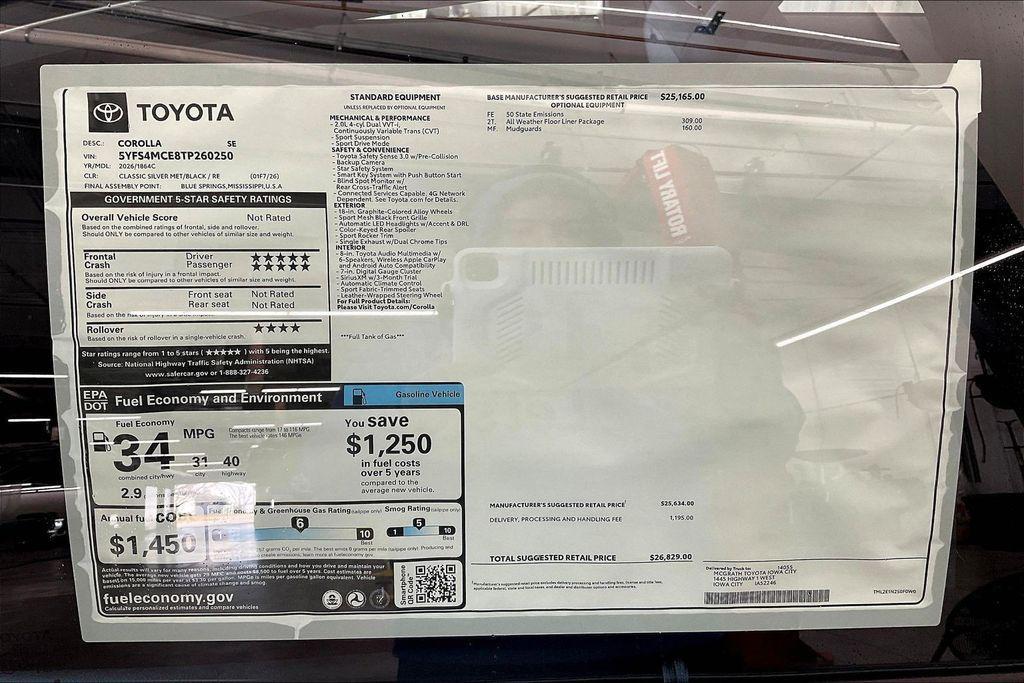 new 2026 Toyota Corolla car, priced at $26,829