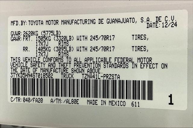 new 2025 Toyota Tacoma car, priced at $35,200