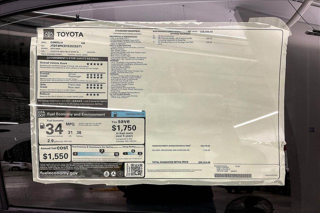 new 2025 Toyota Corolla car, priced at $29,874