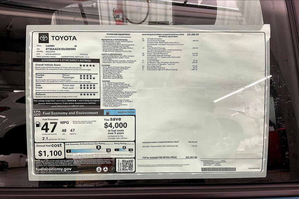 new 2025 Toyota Camry car, priced at $34,970