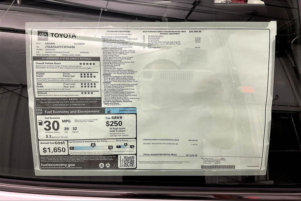 new 2026 Toyota Crown car, priced at $53,405