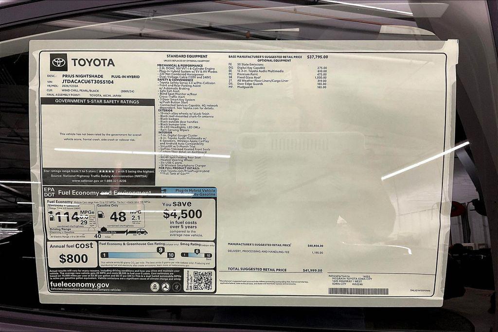 new 2026 Toyota Prius Plug-In Hybrid car, priced at $40,978